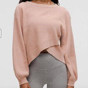 Lululemon reversible crossover ribbed sweater cotton blend warm beige XL